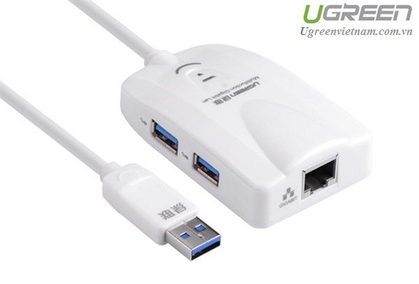 Bộ Chia USB 3.0 Tich Hợp Cổng LAN Gigabit 10/100/1000Mbps Ugreen CR102 (20260) GK 