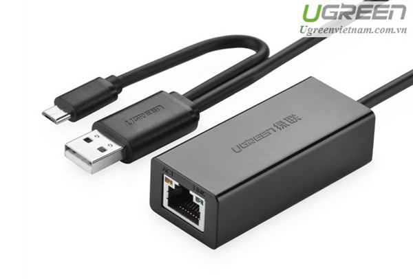C&#225;p USB to Lan 10/100 Mbps Ethernet Adapter C&#243; OTG Ugreen CR110 (30219) GK