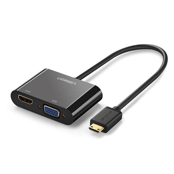 Ugreen Mini HDMI to VGA+HDMI Converter 30CM Black M136 (40385) GK