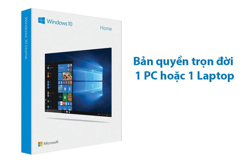 Phần mềm Microsoft Windows 10 Home 32-bit/64-bit All Lng PK Lic Online DwnLd NR KW9-00265_ 0822D