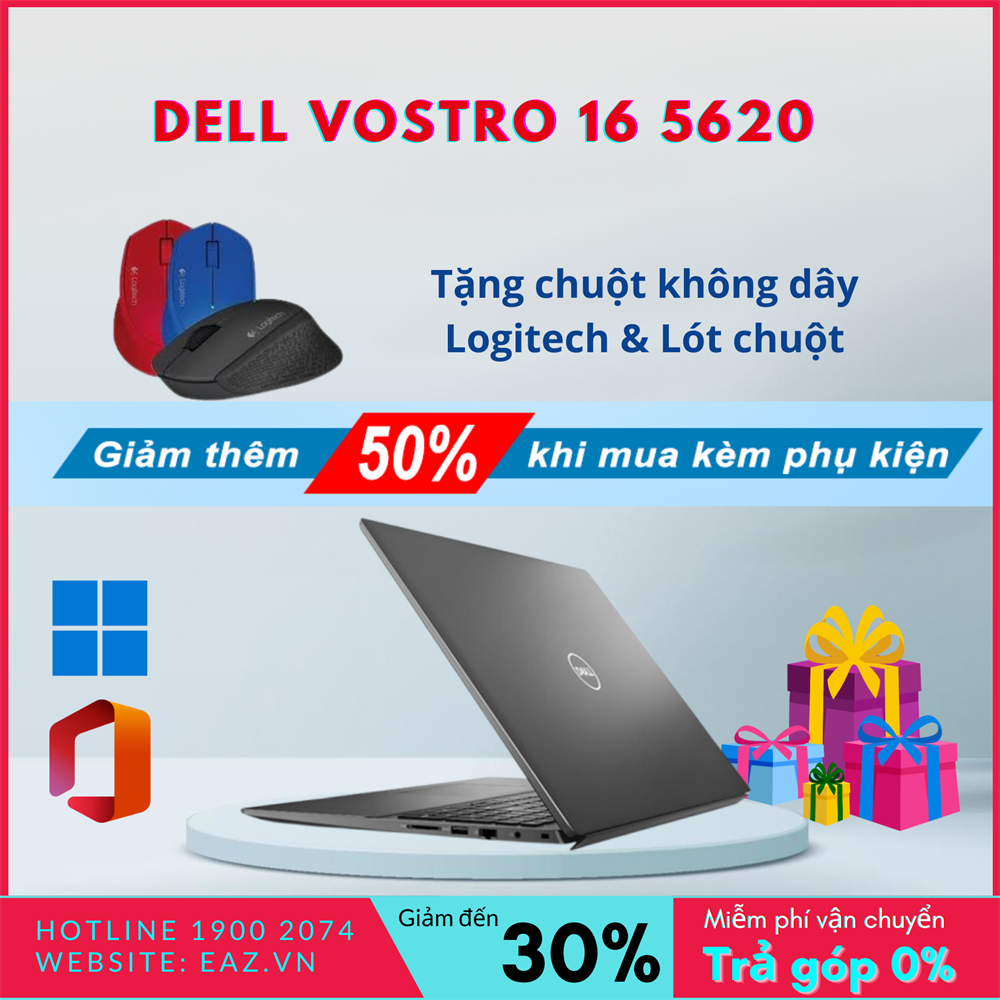 Dell Vostro 5620 (70296963) | Intel&#174; Alder Lake Core™ i5 _ 1240P | 8GB | 512GB SSD PCIe | GeForce&#174; MX570 with 2GB GDDR6 | 16.0 inch Full HD+ | Win 11 _ Office 2021 | Finger | LED KEY | 0922F