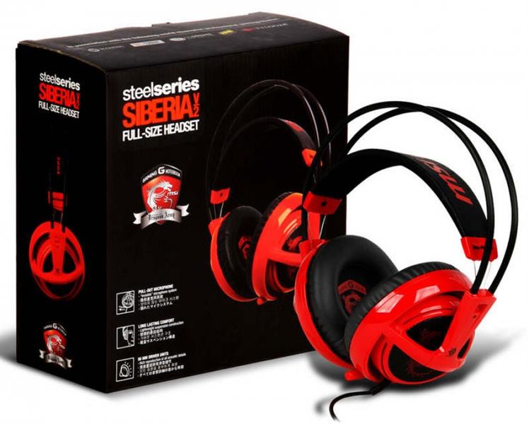 SteelSeries Siberia V2 Full-Size Pro Gaming Headset ( RED )