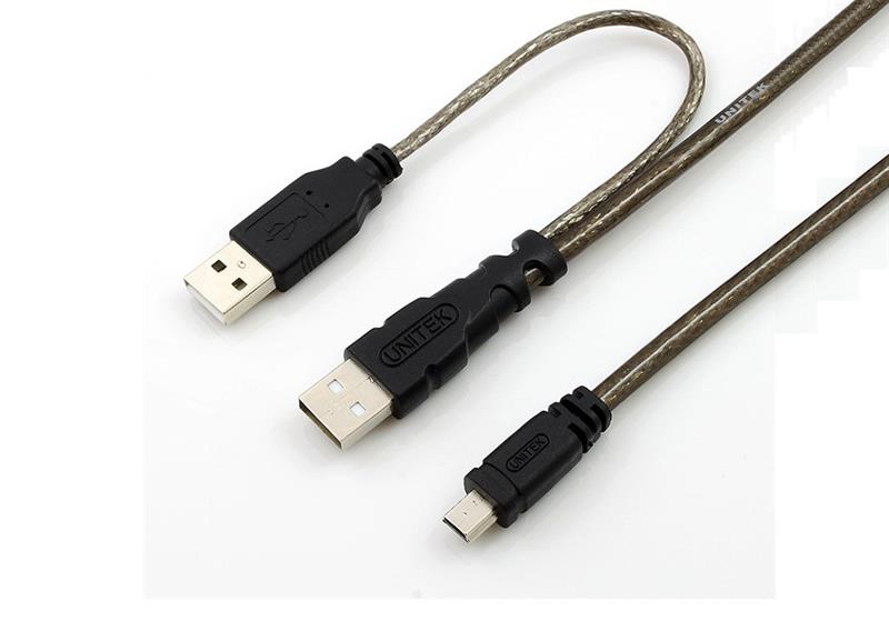 C&#193;P 2 USB 2.0 -&gt; MINI USB UNITEK 80CM (Y-C436) 318HP