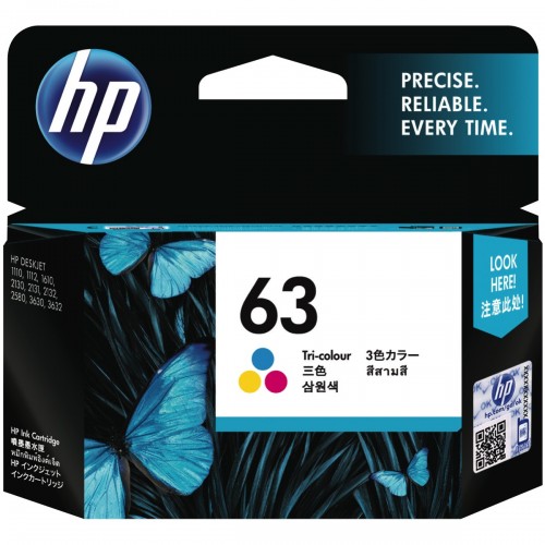 HP 63 Tri-color Original Ink Cartridge F6U61AA 618EL