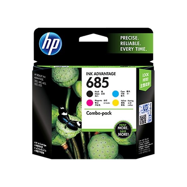 HP 685 4-color Ink Advantage Cartridges Pack, CMYK, COMBO PACK F6V35AA 618EL