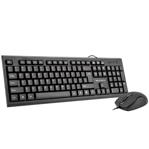 NEO KM101 Wired USB Keyboard and Mouse Combo Black 618MC