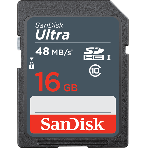 Thẻ nhớ SanDisk Ultra SDHC | SDSDUNB-016G-GN3IN | C10 | UHS-I | 48MB/s R | 3x5