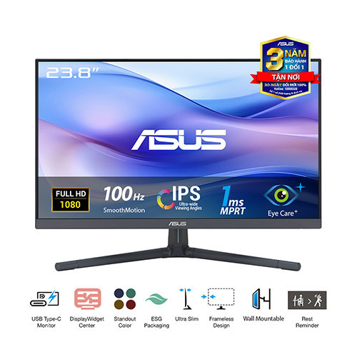 M&#224;n h&#236;nh ASUS VU249CFE-B | 23.8 inch | IPS | FHD | 100Hz | 1ms | 1224