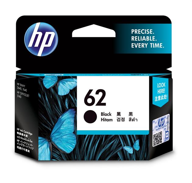 HP 62 Black Ink Cartridge C2P04AA 618EL