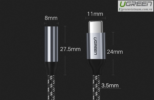 Ugreen Type C to 3.5mm Female cable 10CM 30632 GK