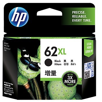 HP 62XL High Yield Black Ink Cartridge C2P05AA 618EL