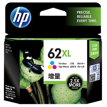 HP 62XL High Yield Tri-color Ink Cartridge C2P07AA 618EL
