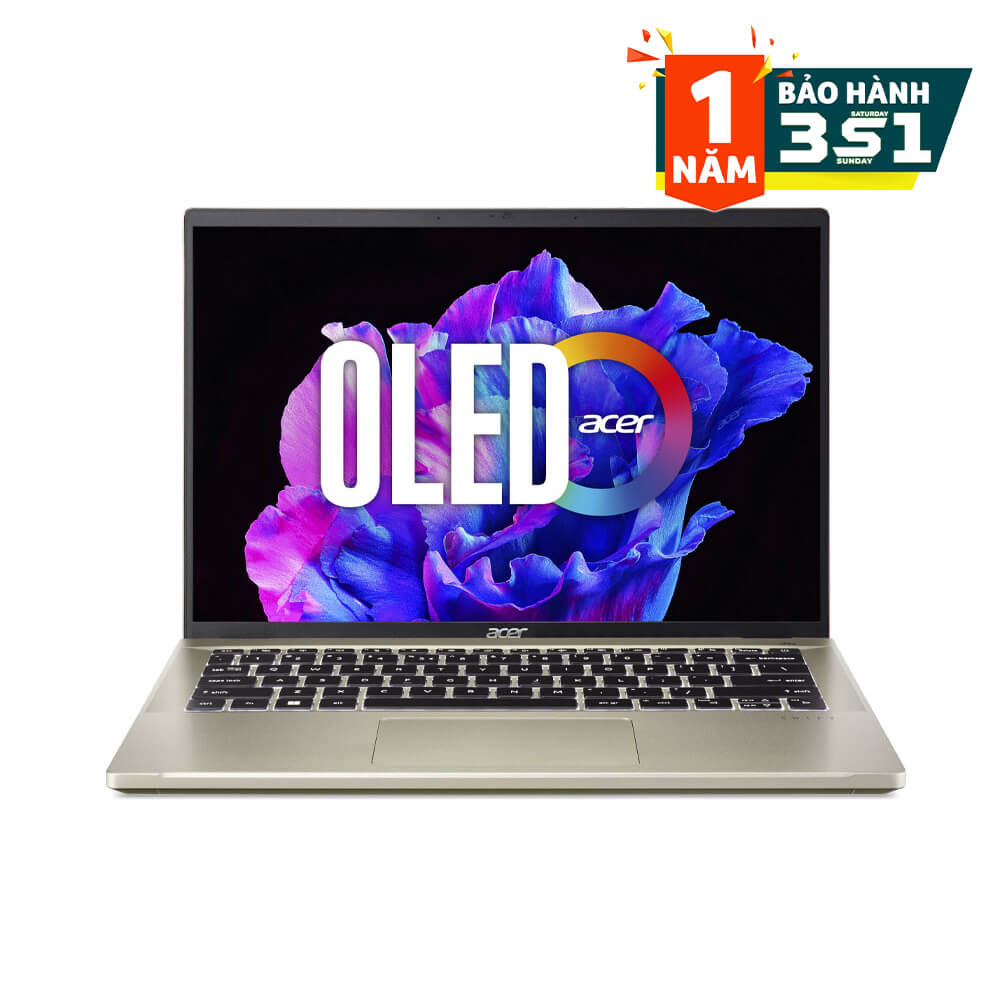 Laptop Acer Swift Go SFG14-71-74CP (NX.KPZSV.004) | Core i7-13700H | 16GB | 512GB | Intel Iris Xe | 14 inch OLED 2.8k | Win 11 | Sunshiny Gold | 0624