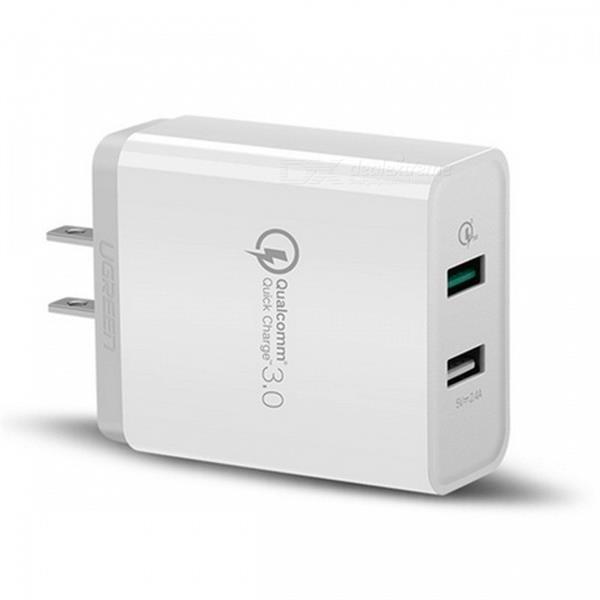 Ugreen Dual USB Charger 2.4A+QC3.0 CD132 GK